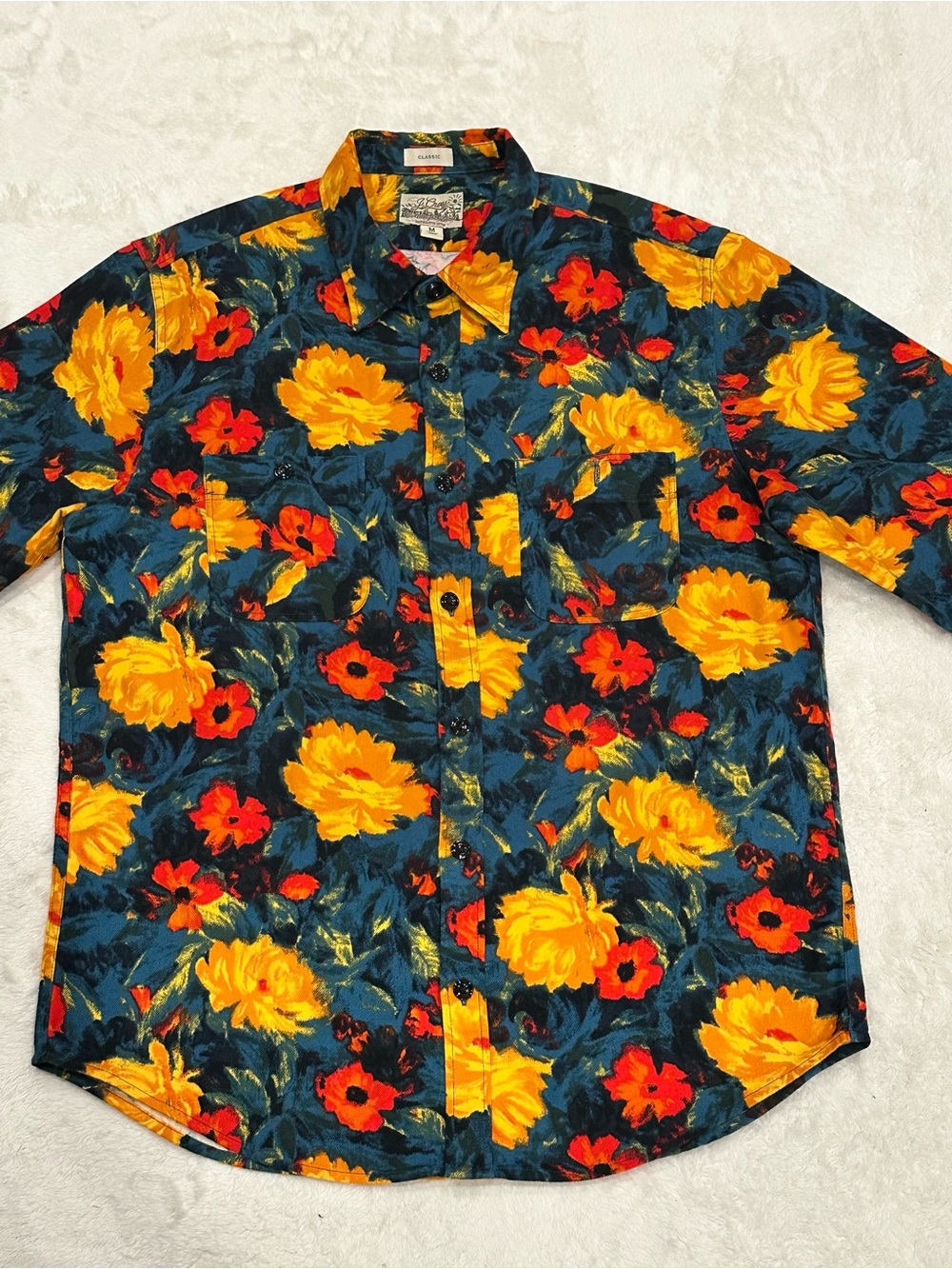 NWOT J.Crew Midweight Flannel Workshirt Daubigny Floral Green Regenerative M